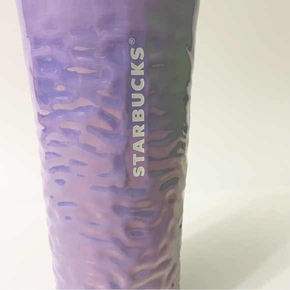 Starbucks Fall 2023 Lilac Purple Pearlescent Wave Glass Cold Cup Tumbler Flaws - Picture 2 of 16